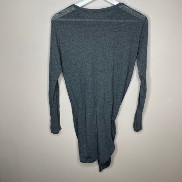 Zara Gray Tie Front Tunic‎ Top - Picture 3 of 3